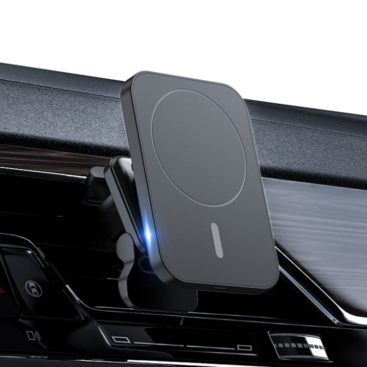 adj-987 15W Magsafe Magnetic Car Air Outlet Wireless Charger with LED Indicator(Black) - Wireless Charger Holders by PMC TechLife | Online Shopping South Africa | PMC TechLife