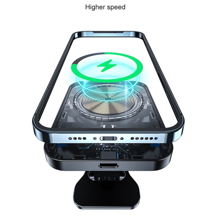 adj-987 15W Magsafe Magnetic Car Air Outlet Wireless Charger with LED Indicator(Black) - Wireless Charger Holders by PMC TechLife | Online Shopping South Africa | PMC TechLife