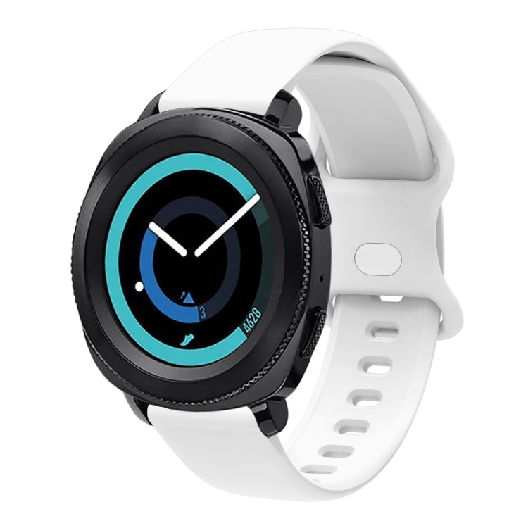 20mm For Amazfit GTS4 / GTS4 mini / GTS3 Universal Inner Back Buckle Perforation Silicone Watch Band(White) - Watch Bands by MIJOBS | Online Shopping South Africa | PMC TechLife | Buy Now Pay Later Mobicred