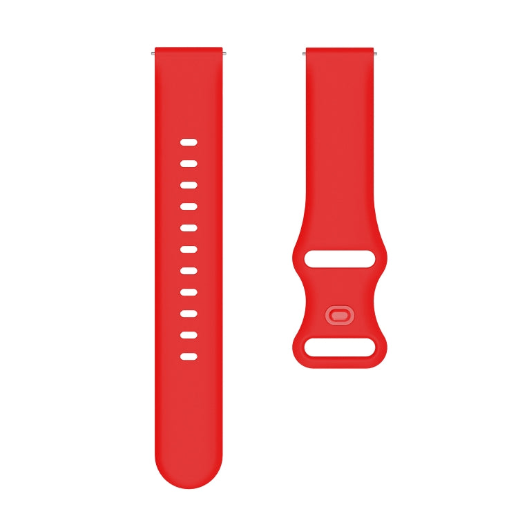 20mm For Amazfit GTS4 / GTS4 mini / GTS3 Universal Inner Back Buckle Perforation Silicone Watch Band(Red) - Watch Bands by MIJOBS | Online Shopping South Africa | PMC TechLife | Buy Now Pay Later Mobicred