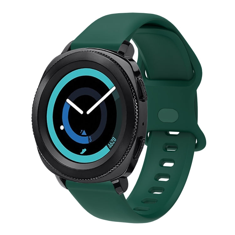 20mm For Amazfit GTS4 / GTS4 mini / GTS3 Universal Inner Back Buckle Perforation Silicone Watch Band(Army Green) - Watch Bands by MIJOBS | Online Shopping South Africa | PMC TechLife | Buy Now Pay Later Mobicred