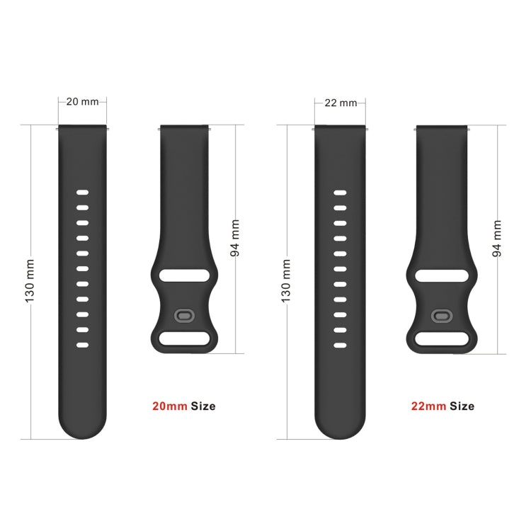 20mm For Amazfit GTS4 / GTS4 mini / GTS3 Universal Inner Back Buckle Perforation Silicone Watch Band(Red) - Watch Bands by MIJOBS | Online Shopping South Africa | PMC TechLife | Buy Now Pay Later Mobicred