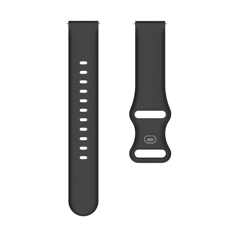 22mm For Xiaomi Haylou RT RS3 LS04 / LS05S Universal Inner Back Buckle Perforation Silicone Watch Band(Black) - Watch Bands by MIJOBS | Online Shopping South Africa | PMC TechLife | Buy Now Pay Later Mobicred