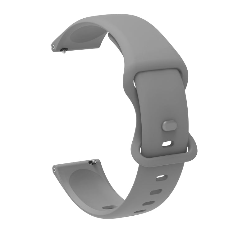 22mm For Xiaomi Haylou RT RS3 LS04 / LS05S Universal Inner Back Buckle Perforation Silicone Watch Band(Grey) - Watch Bands by MIJOBS | Online Shopping South Africa | PMC TechLife | Buy Now Pay Later Mobicred