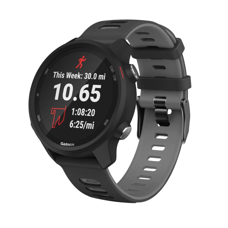 22mm For Xiaomi Haylou RT RS3 LS04 / LS05S Universal Two-color Silicone Watch Band(Black Grey) - Watch Bands by MIJOBS | Online Shopping South Africa | PMC TechLife | Buy Now Pay Later Mobicred