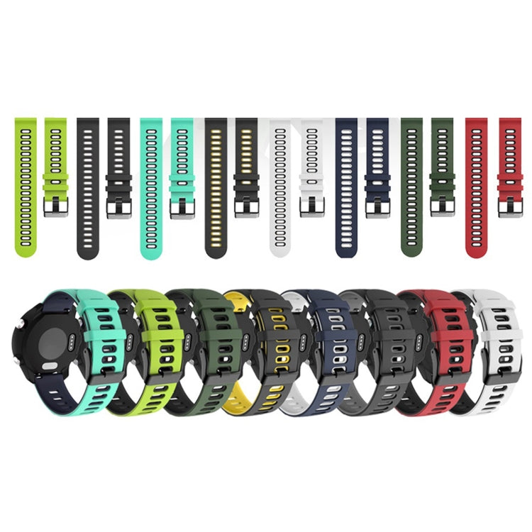 22mm For Xiaomi Haylou RT RS3 LS04 / LS05S Universal Two-color Silicone Watch Band(Black Grey) - Watch Bands by MIJOBS | Online Shopping South Africa | PMC TechLife | Buy Now Pay Later Mobicred