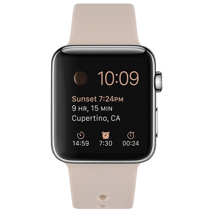 Silicone Watch Band For Apple Watch Series 9&8&7 41mm / SE 3&SE 2&6&SE&5&4 40mm / 3&2&1 38mm(Pink Sand) - Watch Bands by PMC TechLife | Online Shopping South Africa | PMC TechLife | Buy Now Pay Later Mobicred