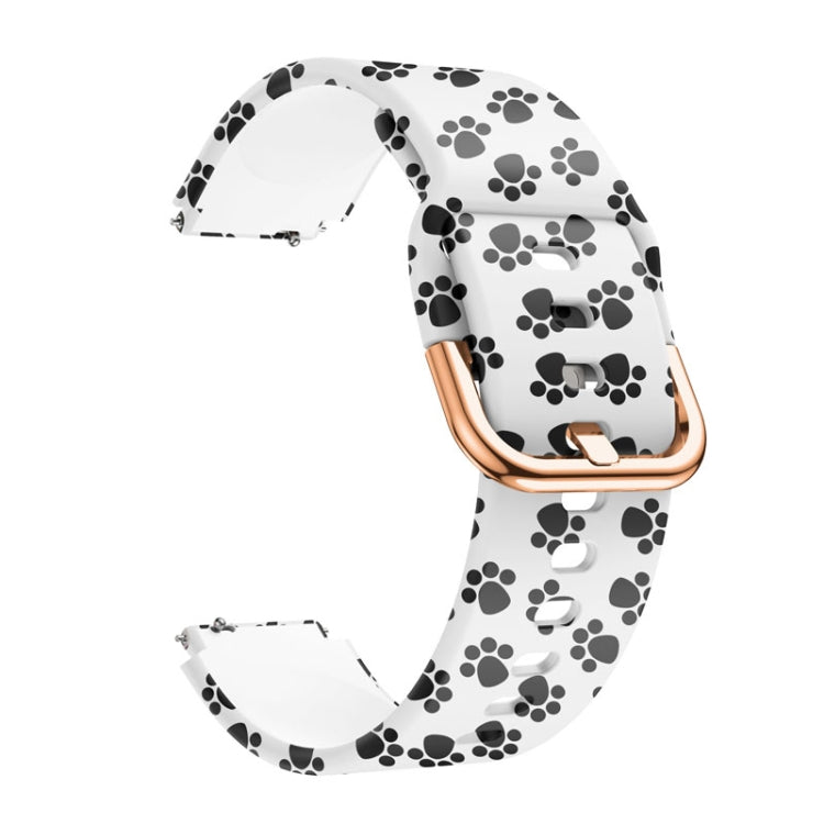 For Xiaomi Haylou LS01 Silicone Printing Watch Band(White Paw Print) - Watch Bands by MIJOBS | Online Shopping South Africa | PMC TechLife | Buy Now Pay Later Mobicred