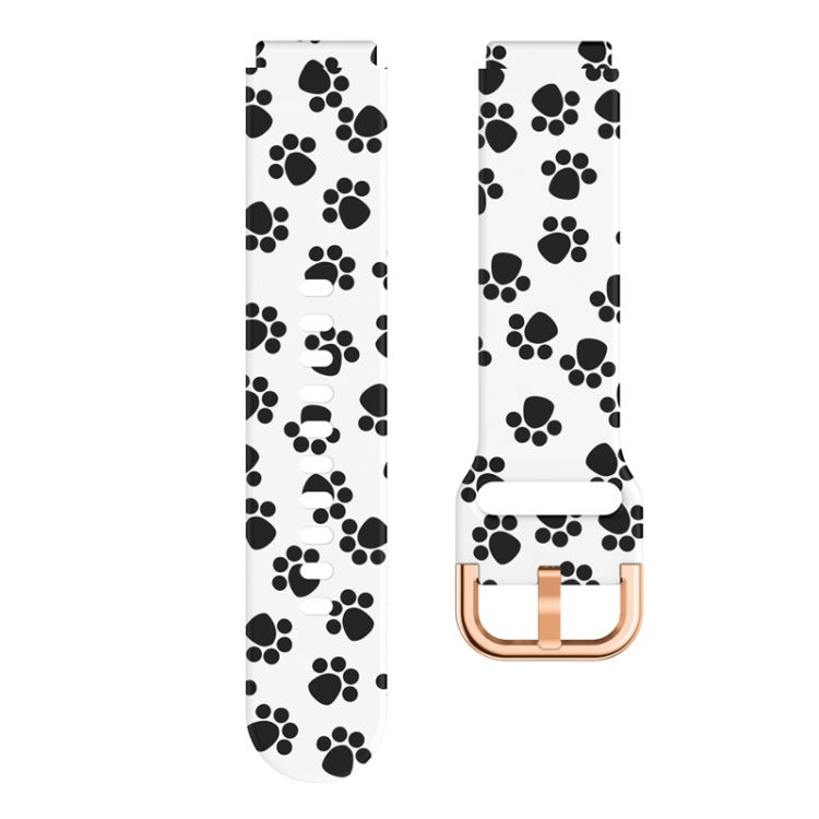 For Xiaomi Haylou LS01 Silicone Printing Watch Band(White Paw Print) - Watch Bands by MIJOBS | Online Shopping South Africa | PMC TechLife | Buy Now Pay Later Mobicred