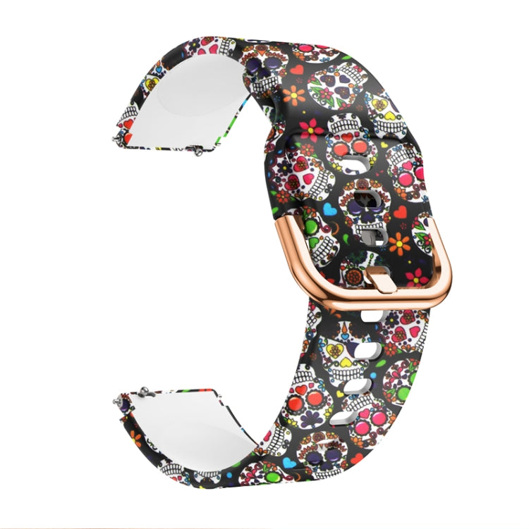 For Xiaomi Haylou LS01 Silicone Printing Watch Band(Colorful Skull) - Watch Bands by MIJOBS | Online Shopping South Africa | PMC TechLife | Buy Now Pay Later Mobicred