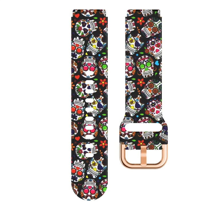 For Xiaomi Haylou LS01 Silicone Printing Watch Band(Colorful Skull) - Watch Bands by MIJOBS | Online Shopping South Africa | PMC TechLife | Buy Now Pay Later Mobicred