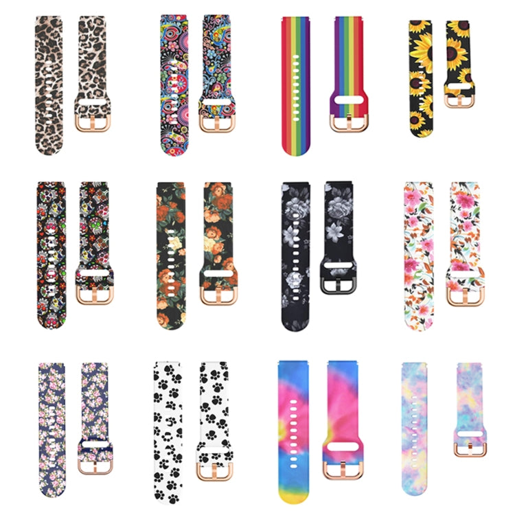 For Xiaomi Haylou LS01 Silicone Printing Watch Band(Black Sunflower) - Watch Bands by MIJOBS | Online Shopping South Africa | PMC TechLife | Buy Now Pay Later Mobicred