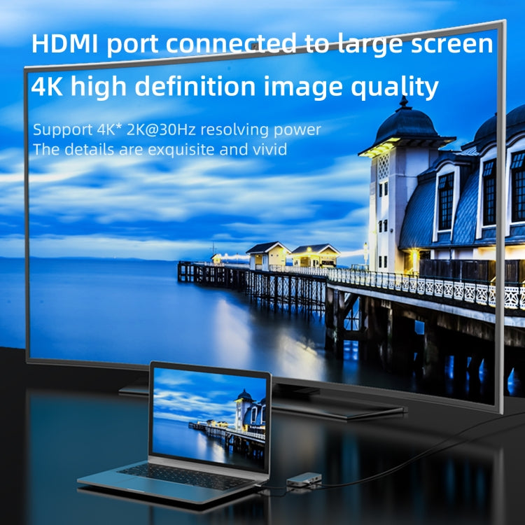 Basix BL10V 10 in 1 USB-C / Type-C to RJ45 + VGA + HDMI + 3.5mm AUX + SD / TF Card Slot + PD USB-C / Type-C + USB 3.0 + 2 USB 2.0 Ports Docking Station HUB - free shipping - PMC TechLife - Order now!