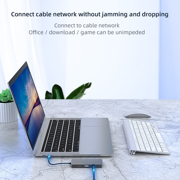 Basix BL10V 10 in 1 USB-C / Type-C to RJ45 + VGA + HDMI + 3.5mm AUX + SD / TF Card Slot + PD USB-C / Type-C + USB 3.0 + 2 USB 2.0 Ports Docking Station HUB - free shipping - PMC TechLife - Order now!