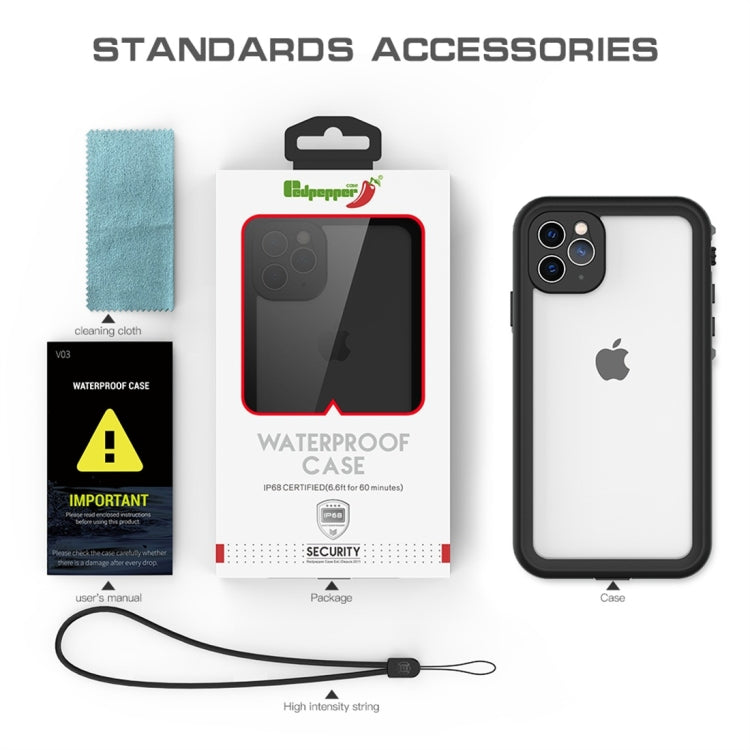 For iPhone 11 Pro Max RedPepper Shockproof Waterproof PC + TPU Protective Case(Black) - iPhone 11 Pro Max Cases by RedPepper | Online Shopping South Africa | PMC TechLife | Buy Now Pay Later Mobicred