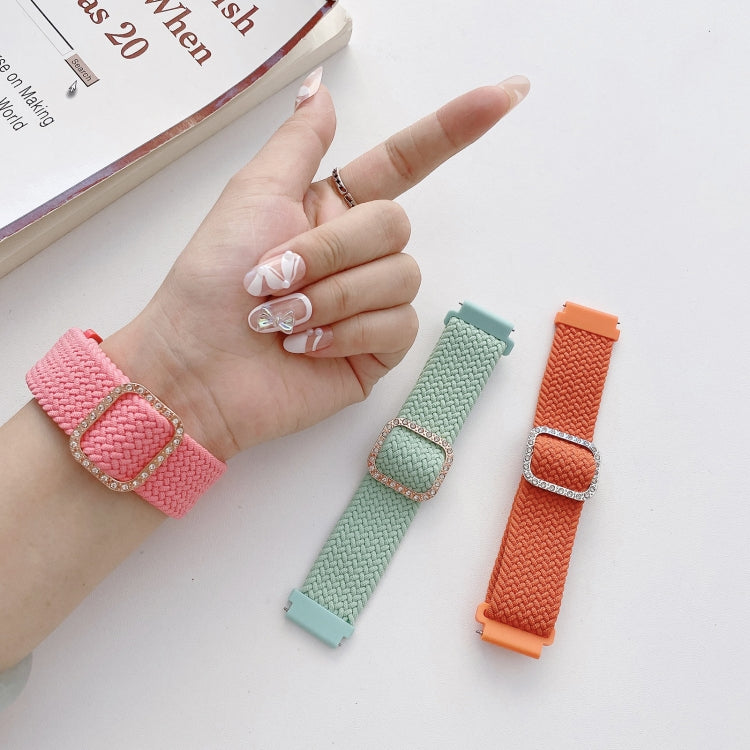 Compatible with Garmin Venu/Vivoactive 3 20mm Universal Adjustable Braided Elastic Diamond Buckle Watch Band(Rainbow) - Watch Bands by PMC TechLife | Online Shopping South Africa | PMC TechLife | Buy Now Pay Later Mobicred