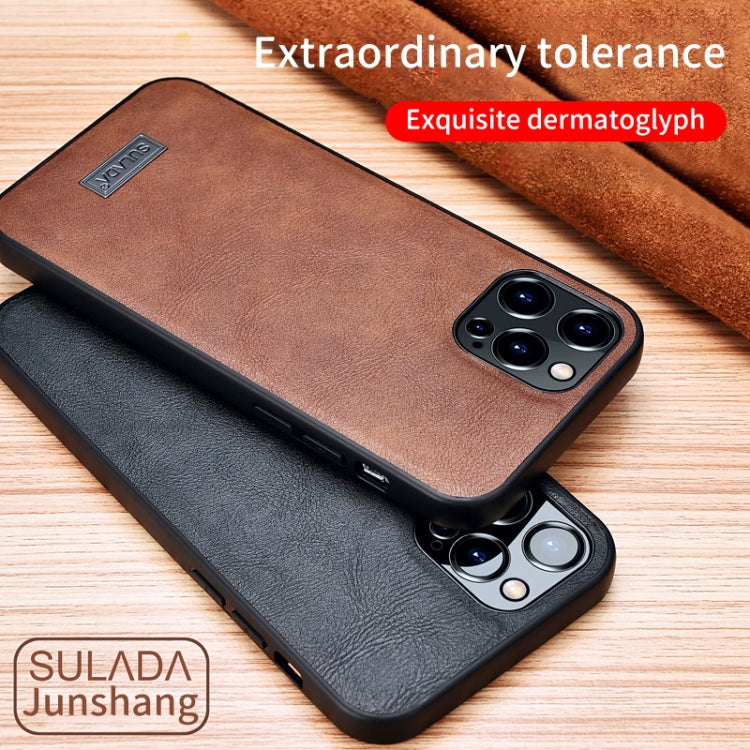 For iPhone 13 Pro SULADA Shockproof TPU + Handmade Leather Protective Case (Brown) - iPhone 13 Pro Cases by SULADA | Online Shopping South Africa | PMC TechLife | Buy Now Pay Later Mobicred