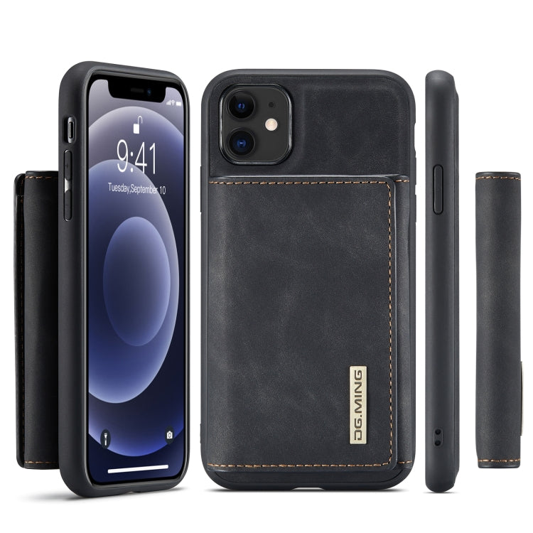 DG.MING M1 Series 3-Fold Multi Card Wallet  Back Cover Shockproof Case with Holder Function For iPhone 11(Black) - iPhone 11 Cases by DG.MING | Online Shopping South Africa | PMC TechLife | Buy Now Pay Later Mobicred