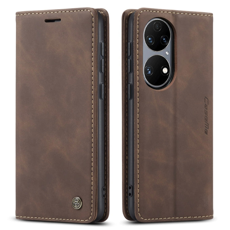 CaseMe 013 Multifunctional Horizontal Flip Leather Case with Holder & Card Slot & Wallet For Huawei P50(Coffee) - Huawei Cases by CaseMe | Online Shopping South Africa | PMC TechLife | Buy Now Pay Later Mobicred