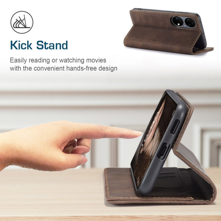 CaseMe 013 Multifunctional Horizontal Flip Leather Case with Holder & Card Slot & Wallet For Huawei P50(Coffee) - Huawei Cases by CaseMe | Online Shopping South Africa | PMC TechLife | Buy Now Pay Later Mobicred