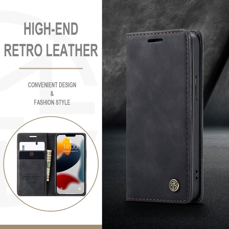 For iPhone 13 mini CaseMe-013 Multifunctional Retro Frosted Horizontal Flip Leather Case with Card Slot & Holder & Wallet (Black) - free shipping - PMC TechLife - Order now!