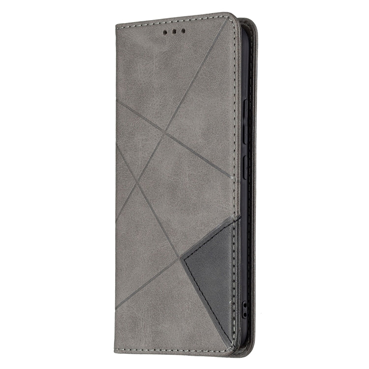 For vivo Y11/Y15/Y12/Y17 Rhombus Texture Horizontal Flip Magnetic Leather Case with Holder & Card Slots(Grey) - free shipping - PMC TechLife - Order now!