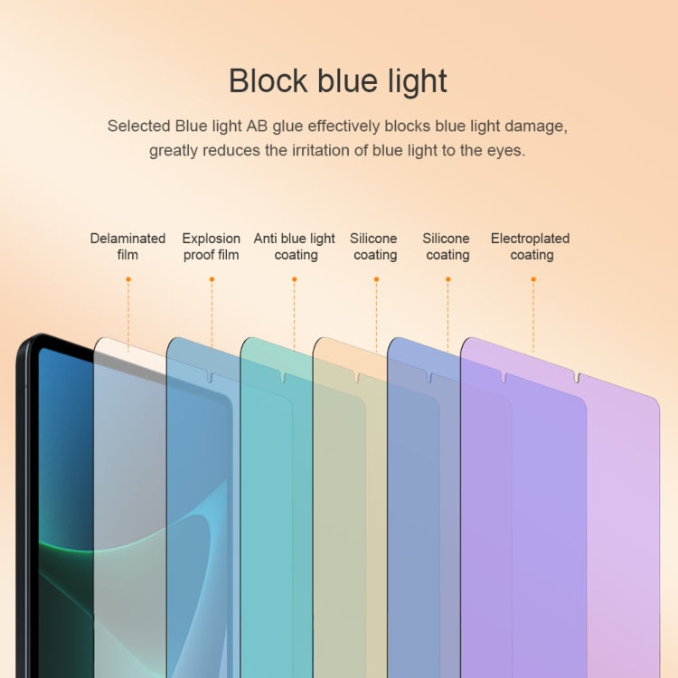 For Xiaomi Mi Pad 5 / 5 Pro NILLKIN V+ Series 0.33mm 4H Anti-blue Ray Tempered Glass Film - More Tablet Tempered Glass by NILLKIN | Online Shopping South Africa | PMC TechLife | Buy Now Pay Later Mobicred