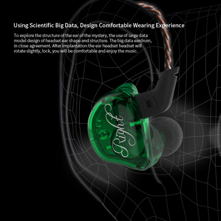 KZ ZSR 6-unit Ring Iron In-ear Wired Earphone, Mic Version(Green) - free shipping - PMC TechLife - Order now!