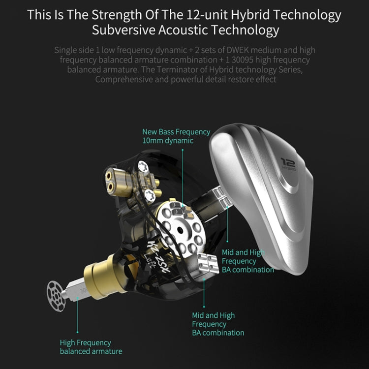 KZ ZSX 12-unit Ring Iron Metal Gaming In-ear Wired Earphone, Standard Version(Cyan) - free shipping - PMC TechLife - Order now!