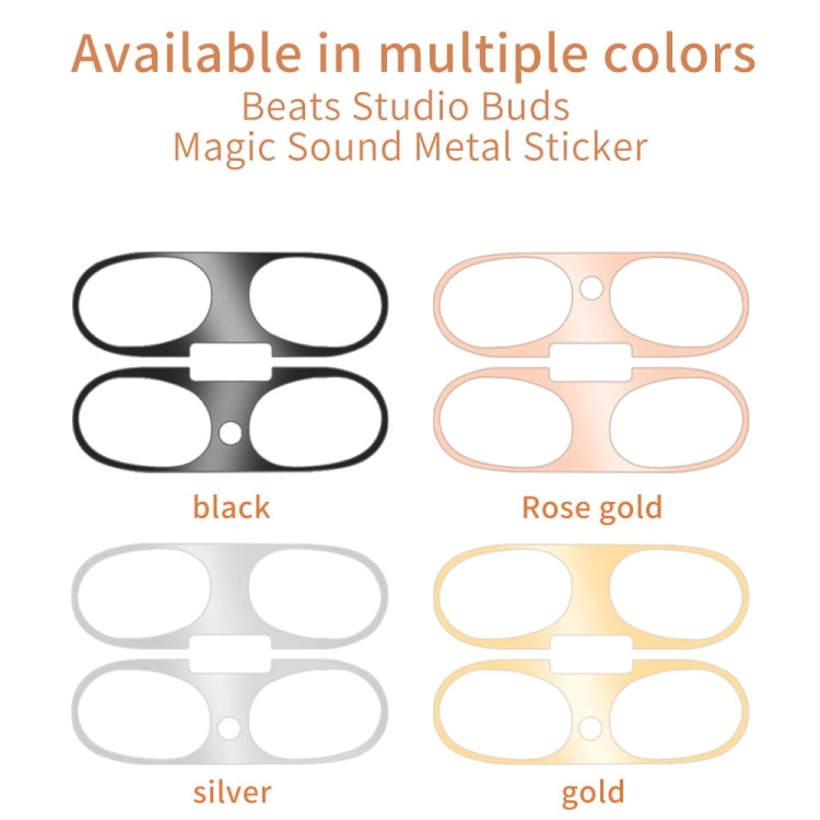For Beats Studio Buds Wireless Bluetooth Earphone Magic Sound Metal Protective Sticker(Silver) - Protective Sticker by PMC TechLife | Online Shopping South Africa | PMC TechLife
