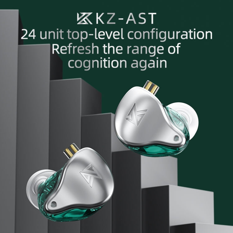 KZ AST 24-unit Balance Armature Monitor HiFi In-Ear Wired Earphone With Mic(Green) - free shipping - PMC TechLife - Order now!