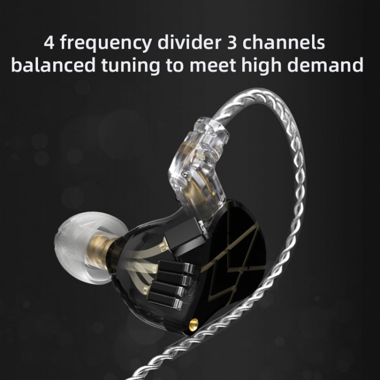 KZ ASX 20-unit Balance Armature Monitor HiFi In-Ear Wired Earphone No Mic(Silver) - free shipping - PMC TechLife - Order now!