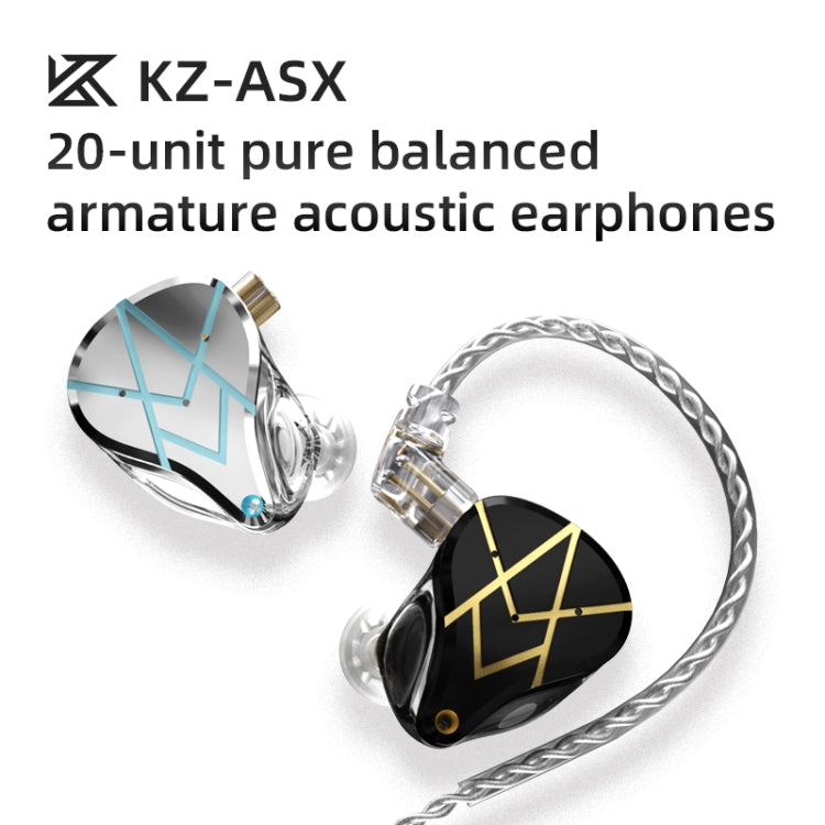 KZ ASX 20-unit Balance Armature Monitor HiFi In-Ear Wired Earphone With Mic(Silver) - free shipping - PMC TechLife - Order now!