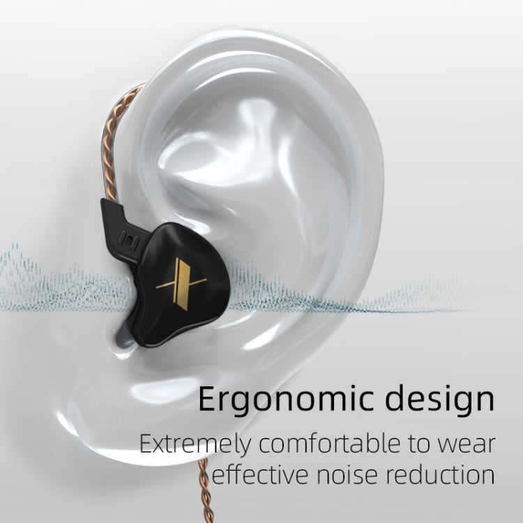 KZ EDX Dynamic Monitor HiFi In-Ear Wired Earphone With Mic(Black) - In Ear Wired Earphone by KZ | Online Shopping South Africa | PMC TechLife | Buy Now Pay Later Mobicred