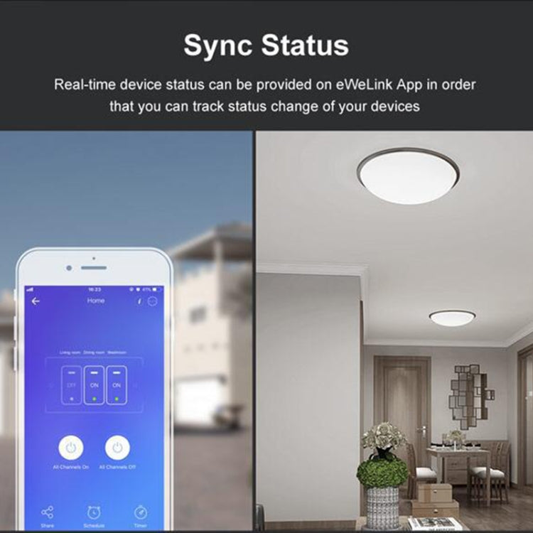 Sonoff T3 US-TX 433 RF WIFI Smart Remote Control Wall Touch Switch, US Plug, Style:Three Buttons - free shipping - PMC TechLife - Order now!