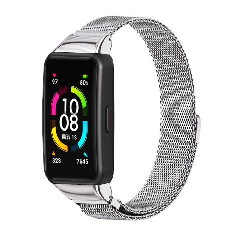 For Huawei Band 6 / Honor Band 6 / 7 MIJOBS Milan Stainless Steel Magnetic Watch Band(Silver) - free shipping - PMC TechLife - Order now!