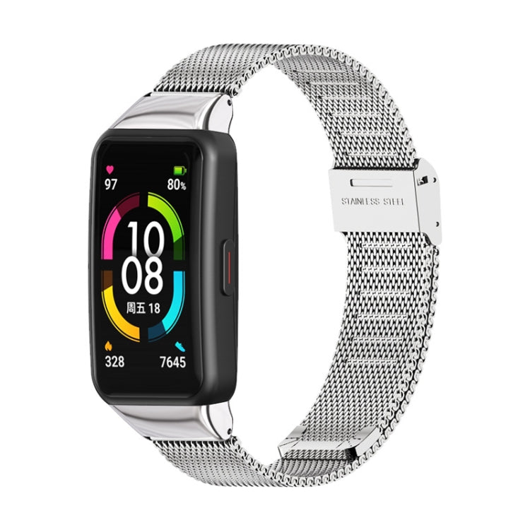 For Huawei Band 6 / Honor Band 6 / 7 MIJOBS Milan Stainless Steel Watch Band(Silver) - Watch Bands by MIJOBS | Online Shopping South Africa | PMC TechLife | Buy Now Pay Later Mobicred