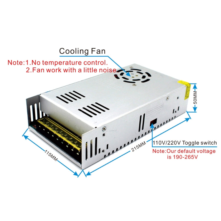 S-400-36 DC36V 11A 400W Light Bar Regulated Switching Power Supply LED Transformer, Size: 215 x 115 x 50mm - Power Supplies by PMC TechLife | Online Shopping South Africa | PMC TechLife