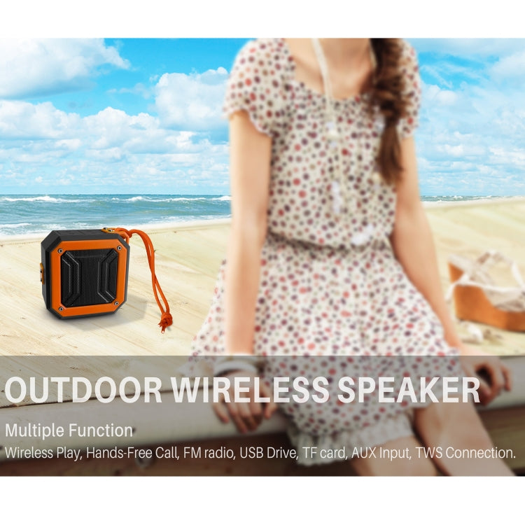 New Rixing NR-103 Mini TWS Bluetooth Speaker with Lanyard(Orange) - Desktop Speaker by NewRixing | Online Shopping South Africa | PMC TechLife | Buy Now Pay Later Mobicred
