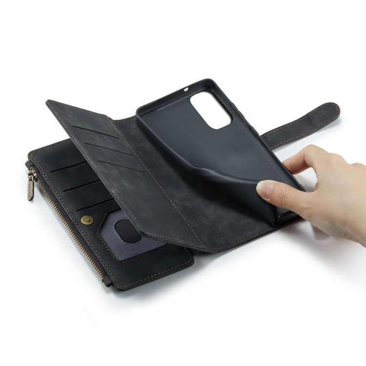 For Samsung Galaxy S20+ 5G CaseMe-C30 PU + TPU Multifunctional Horizontal Flip Leather Case with Holder & Card Slot & Wallet & Zipper Pocket(Black) - free shipping - PMC TechLife - Order now!