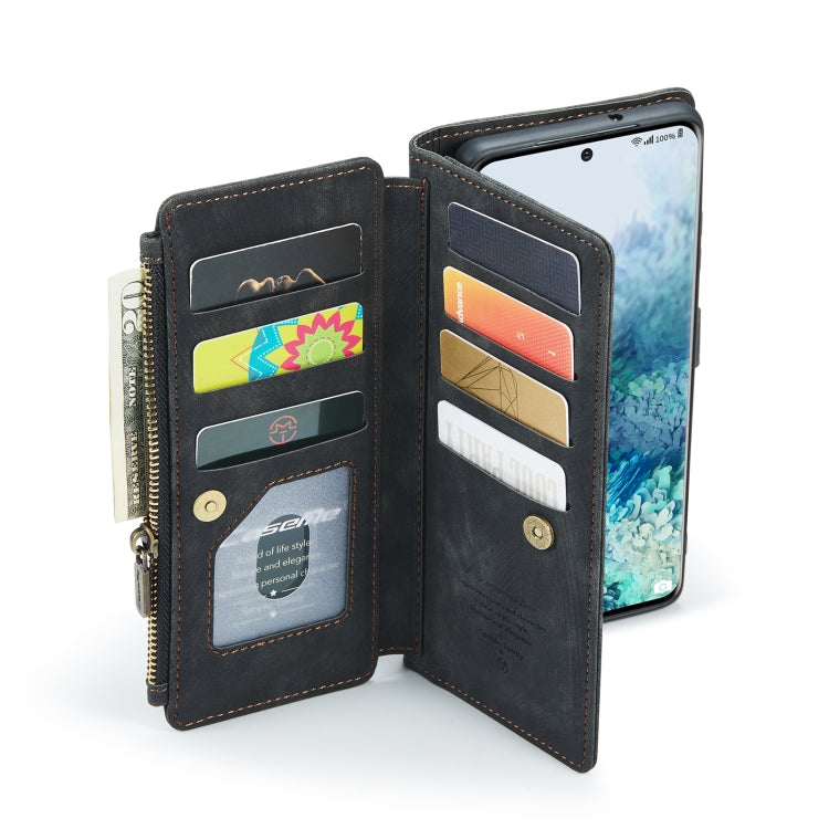 For Samsung Galaxy S20+ 5G CaseMe-C30 PU + TPU Multifunctional Horizontal Flip Leather Case with Holder & Card Slot & Wallet & Zipper Pocket(Black) - free shipping - PMC TechLife - Order now!