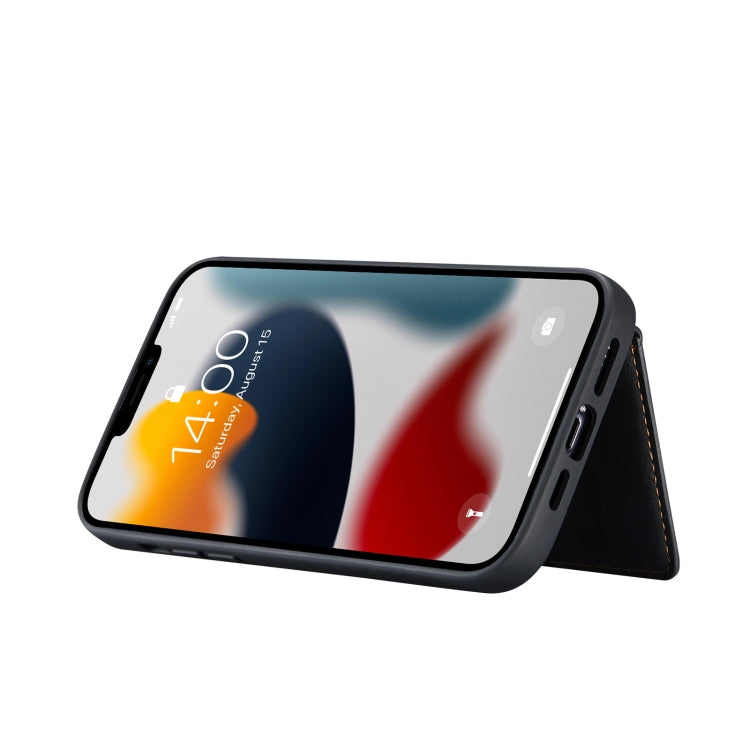 For iPhone 13 Pro Max JEEHOOD Retro Magnetic Detachable Protective Case with Wallet & Card Slot & Holder (Black) - iPhone 13 Pro Max Cases by JEEHOOD | Online Shopping South Africa | PMC TechLife | Buy Now Pay Later Mobicred