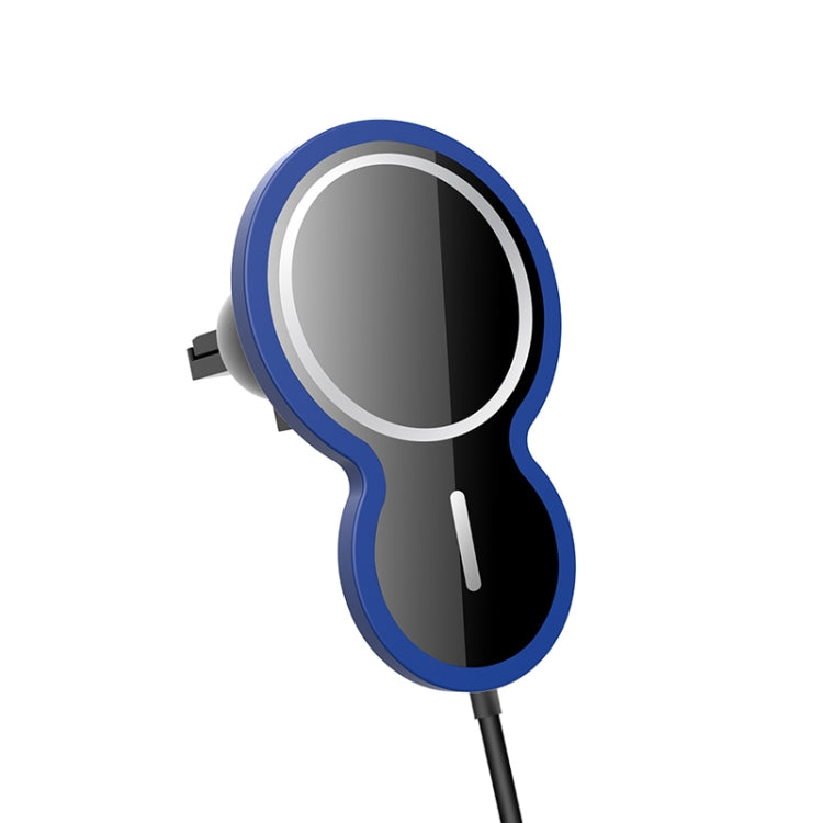 W34 Inverted Gourd-shaped Magnetic Car Wireless Charger Mobile Phone Holder(Blue) - Wireless Charger Holders by PMC TechLife | Online Shopping South Africa | PMC TechLife