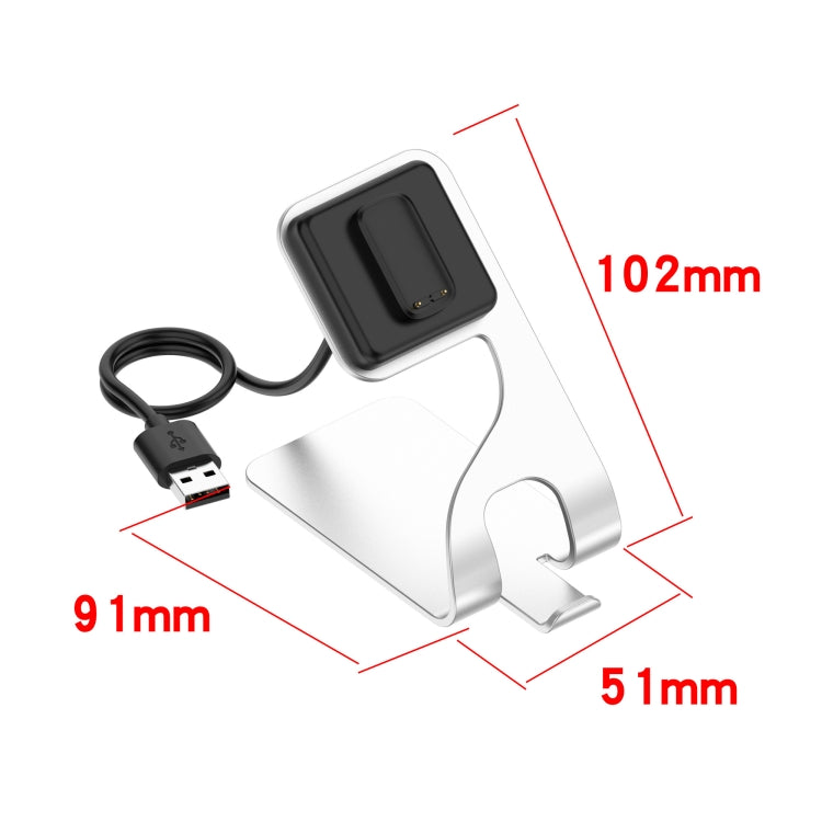 For Fitbit Charge 5 Portable Magnetic Metal Charger Holder(Grey) - Charger by PMC TechLife | Online Shopping South Africa | PMC TechLife | Buy Now Pay Later Mobicred