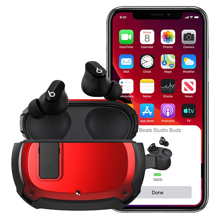 Bumblebee Armor Earphone Protective Case with Switch & Hook For Beats Studio Buds(Black + Red) - Other Case by PMC TechLife | Online Shopping South Africa | PMC TechLife