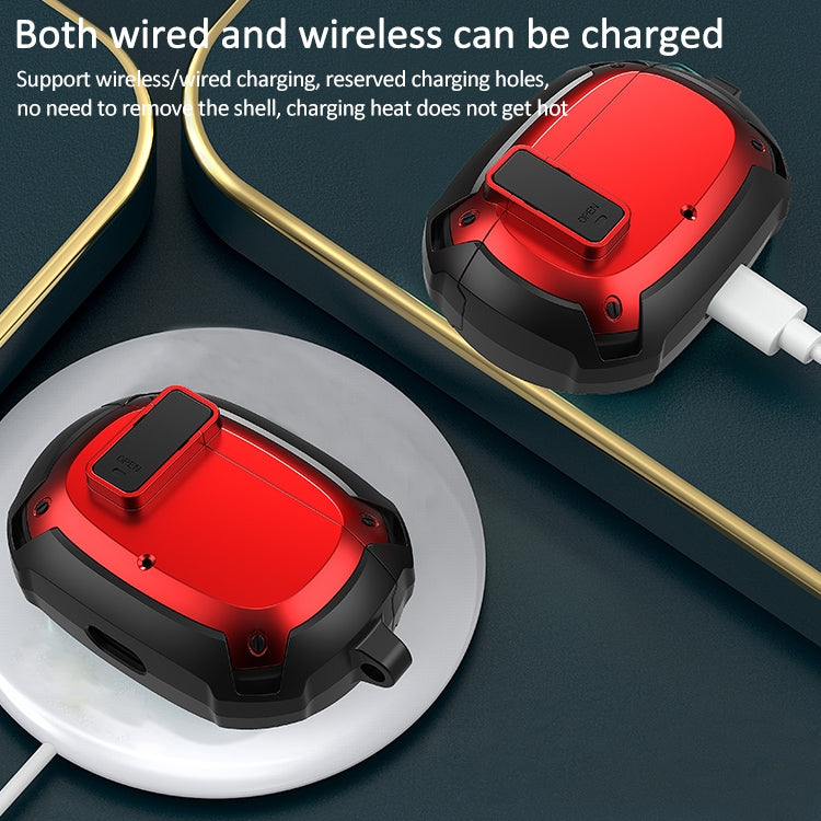 Bumblebee Armor Earphone Protective Case with Switch & Hook For Beats Studio Buds(Black + Green) - Other Case by PMC TechLife | Online Shopping South Africa | PMC TechLife