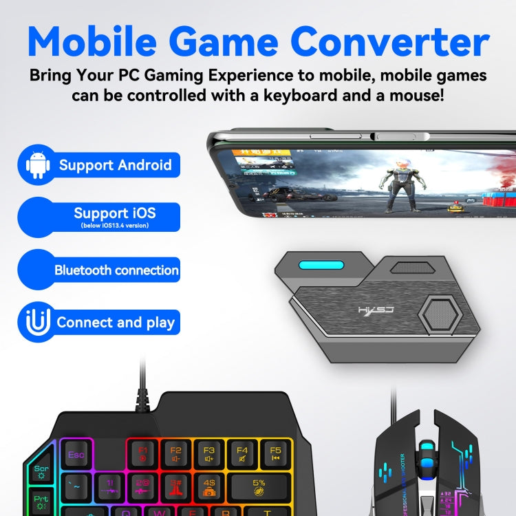 HXSJ P3 Bluetooth 5.0 Keyboard Mouse Converter Shooting Game Auxiliary Tool(Black) - free shipping - PMC TechLife - Order now!