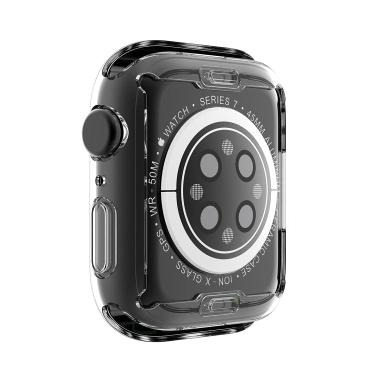 Shockproof TPU All-inclusive Electroplate Protective Case For Apple Watch Series 8 / 7 41mm(Transparent) - Watch Cases by PMC TechLife | Online Shopping South Africa | PMC TechLife | Buy Now Pay Later Mobicred