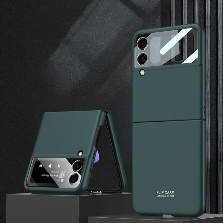 For Samsung Galaxy Z Flip3 5G GKK Integrated Ultra-thin Full Coverage Phone Flip Case(Dark Green) - Galaxy Phone Cases by GKK | Online Shopping South Africa | PMC TechLife | Buy Now Pay Later Mobicred