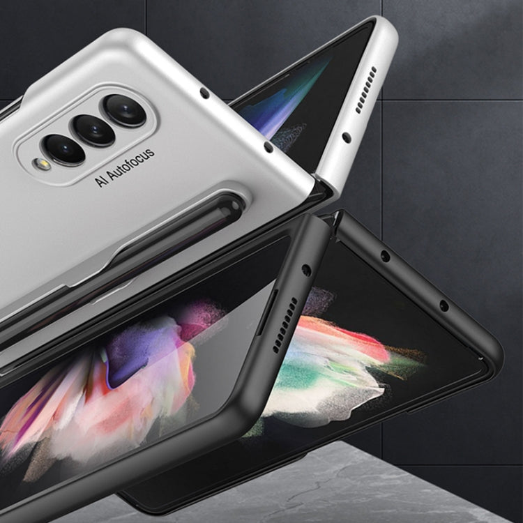 For Samsung Galaxy Z Fold3 5G GKK Ultra-thin Full Coverage Phone Flip Case with Pen Slot(Silver) - Galaxy Phone Cases by GKK | Online Shopping South Africa | PMC TechLife | Buy Now Pay Later Mobicred